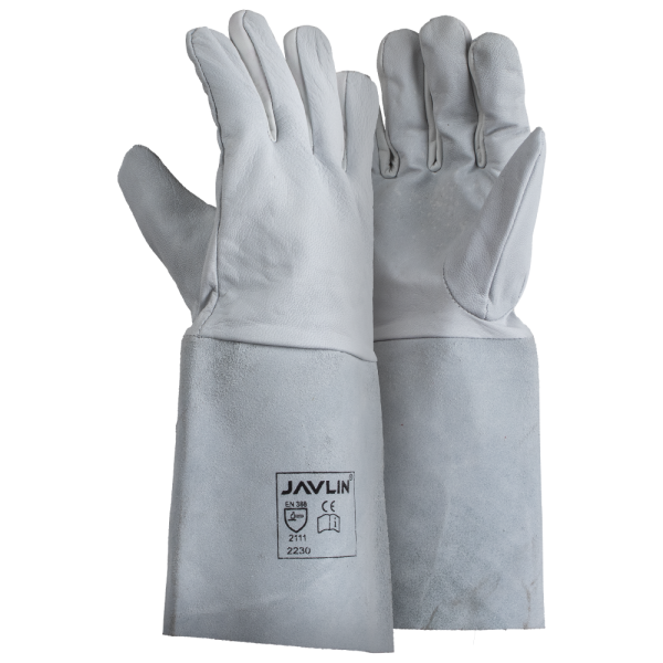 Premium White Goatskin Tig Welding Gloves - 15cm Cuff
