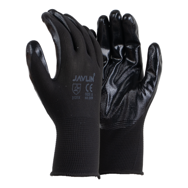 Black Nitrile Coated Gloves